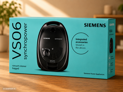 Siemens Staubsauger mit Beutel synchropower VS06B112A, Bodenstaubsauger F3G