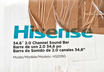 Hisense HS205G Soundbar 2.0 120W Bluetooth HDMI ARC Roku TV Ready A9