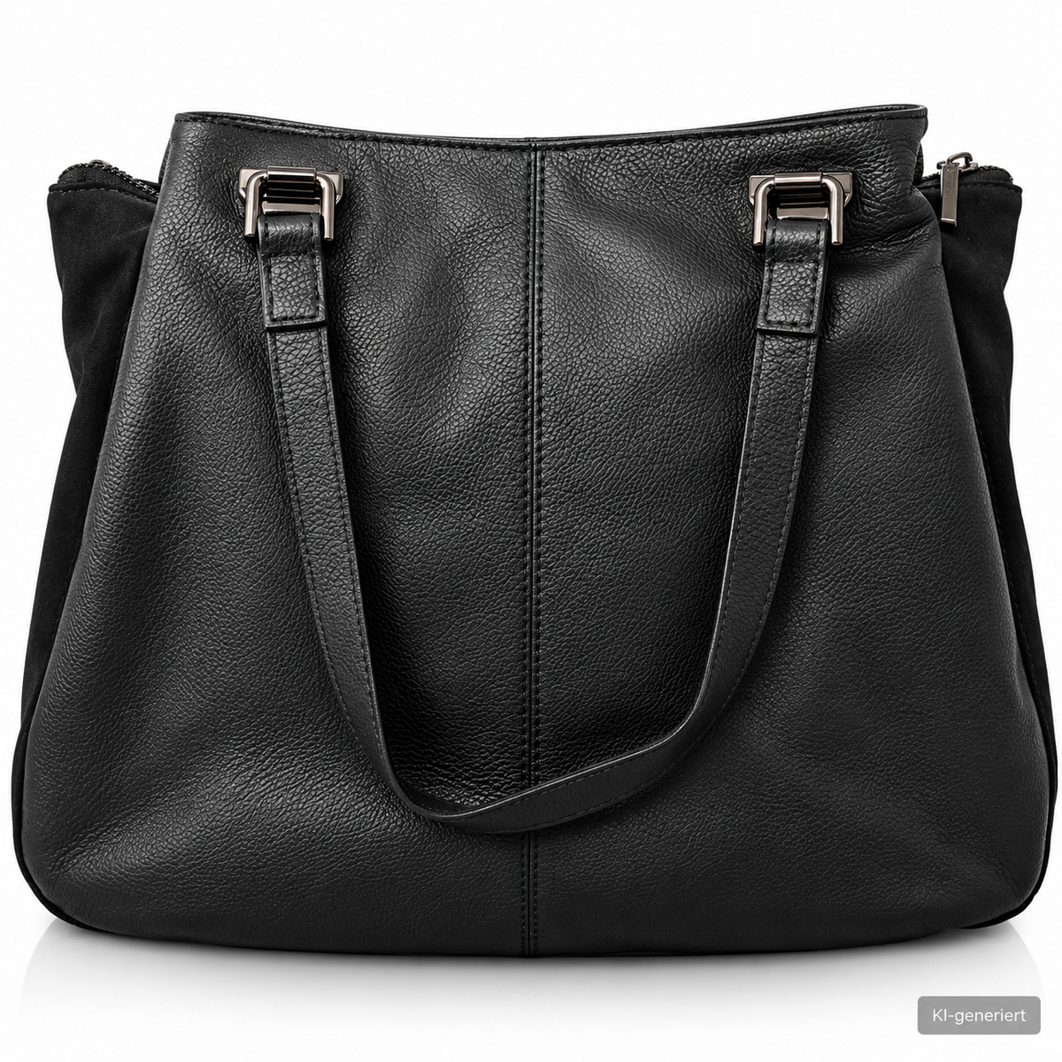 Desiderius Bendine Damen Ledertasche Schwarz Echtleder Shopper Handtasche H3