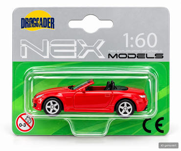 Welly NEX Models Cabrio Rot Modellauto 1:60 Diecast Metall Spielzeugauto D6