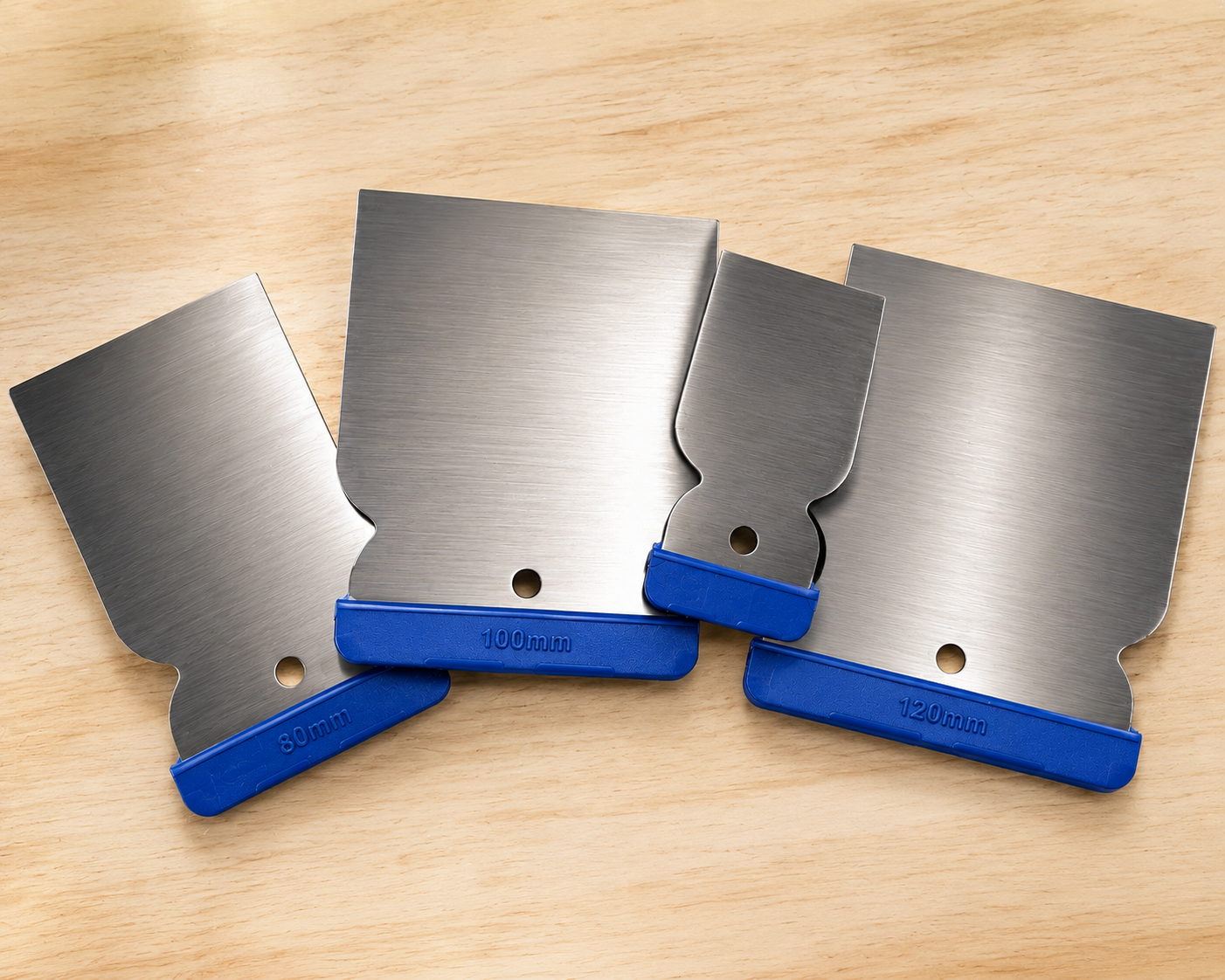 LUX-TOOLS Japanspachtel Set 4tlg Metall Spachtel Malerspachtel Fugen Werkzeug A5