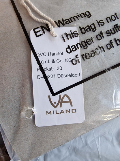 Milano Schultertasche Webmaterial mit echt Leder VM Logo