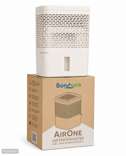 BonAura AirOne Luftentfeuchter 680g Granulat 55m³ 1L o. Strom Entfeuchter HA28