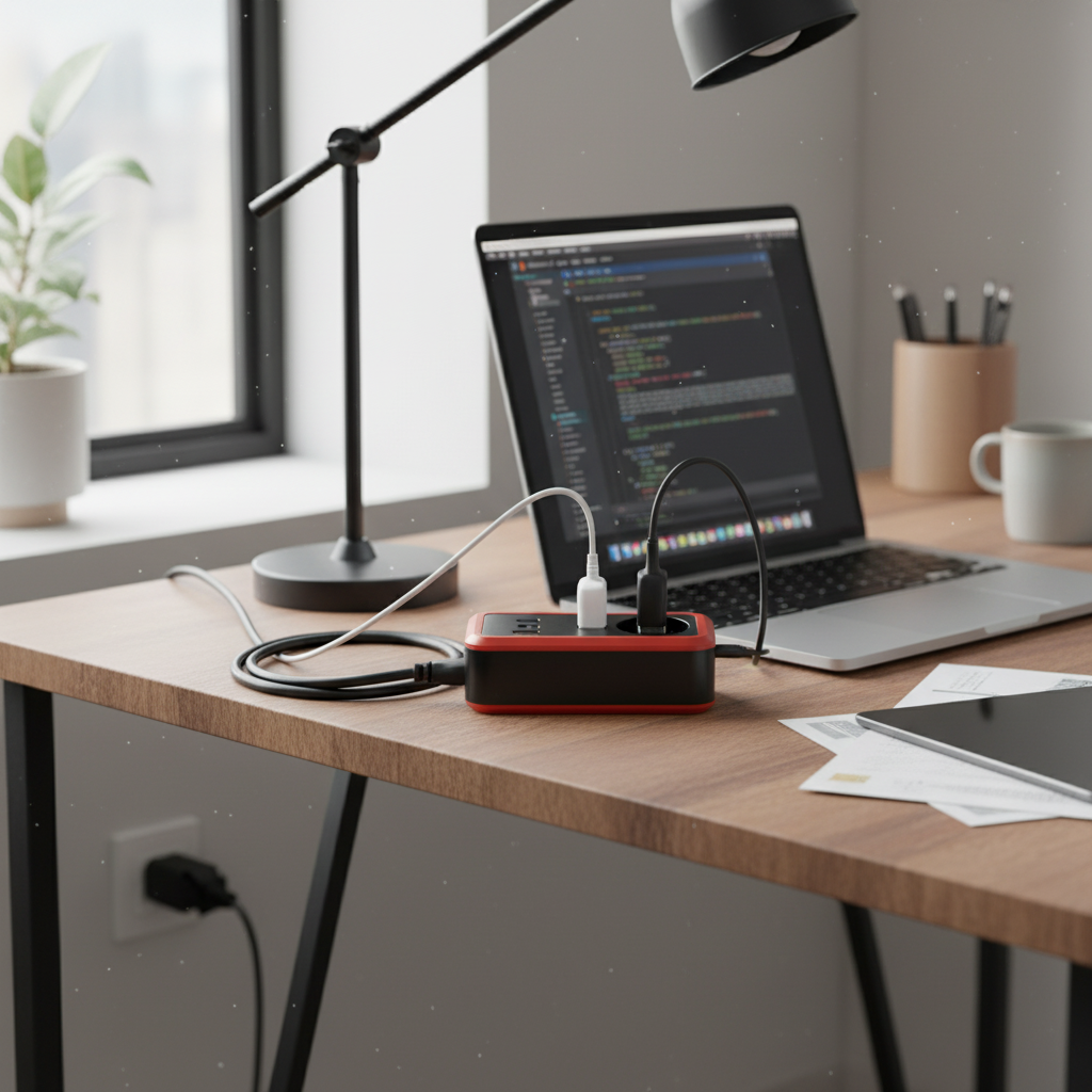 4in1 Steckdose mit 2x USB-C, 1x USB-A und ca. 1,4 m Kabel – inkl. USB-C
