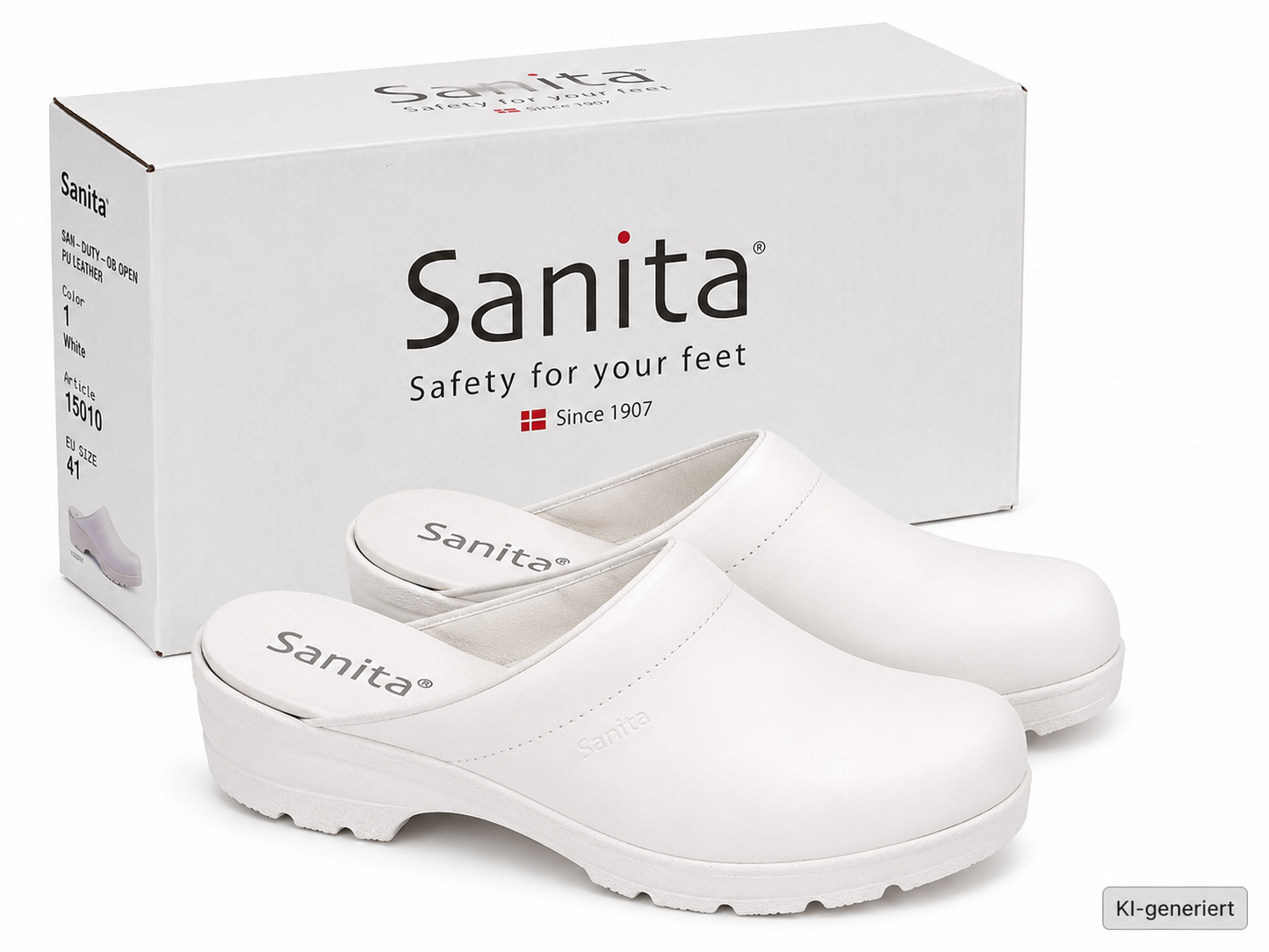 Sanita San-Duty OB Open Arbeitsclogs Weiß Gr. 41 PU Berufsschuhe Clogs G1