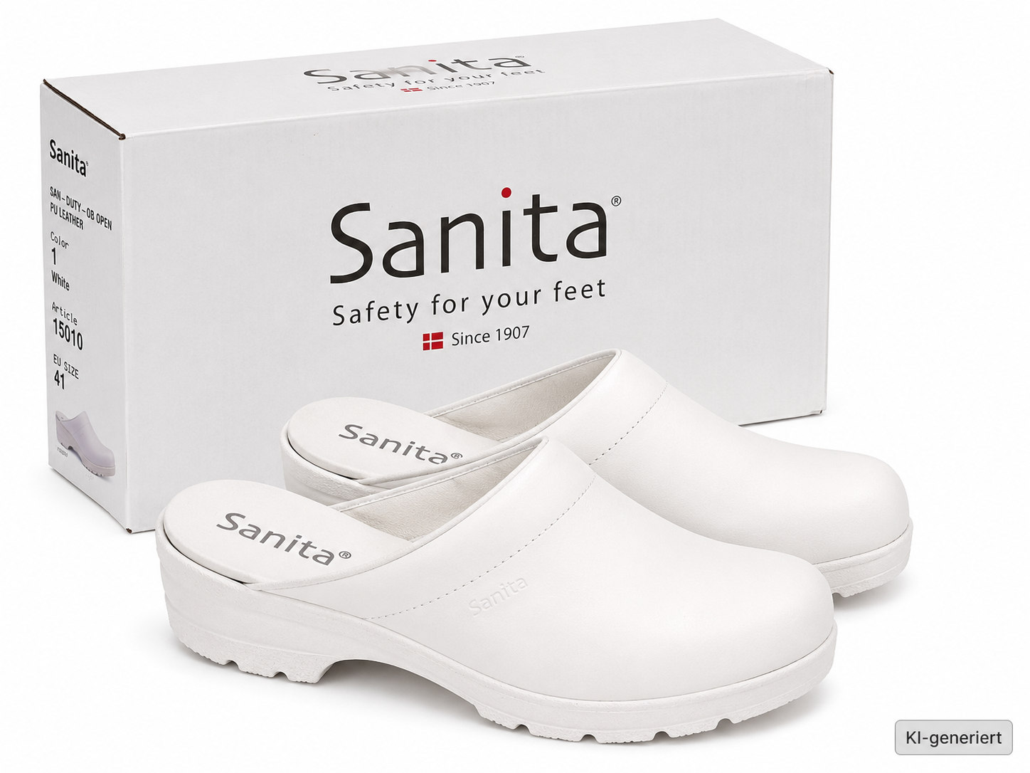 Sanita San-Duty OB Open Arbeitsclogs Weiß Gr. 41 PU Berufsschuhe Clogs G1