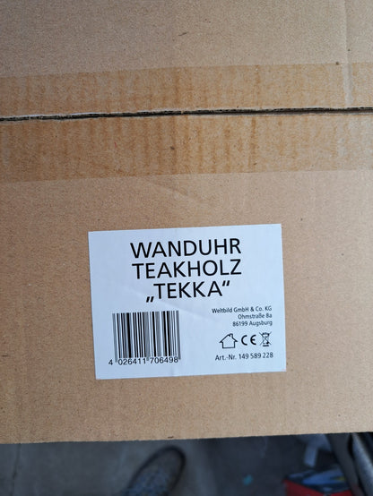 Wanduhr Teakholz Tekka Weltbild