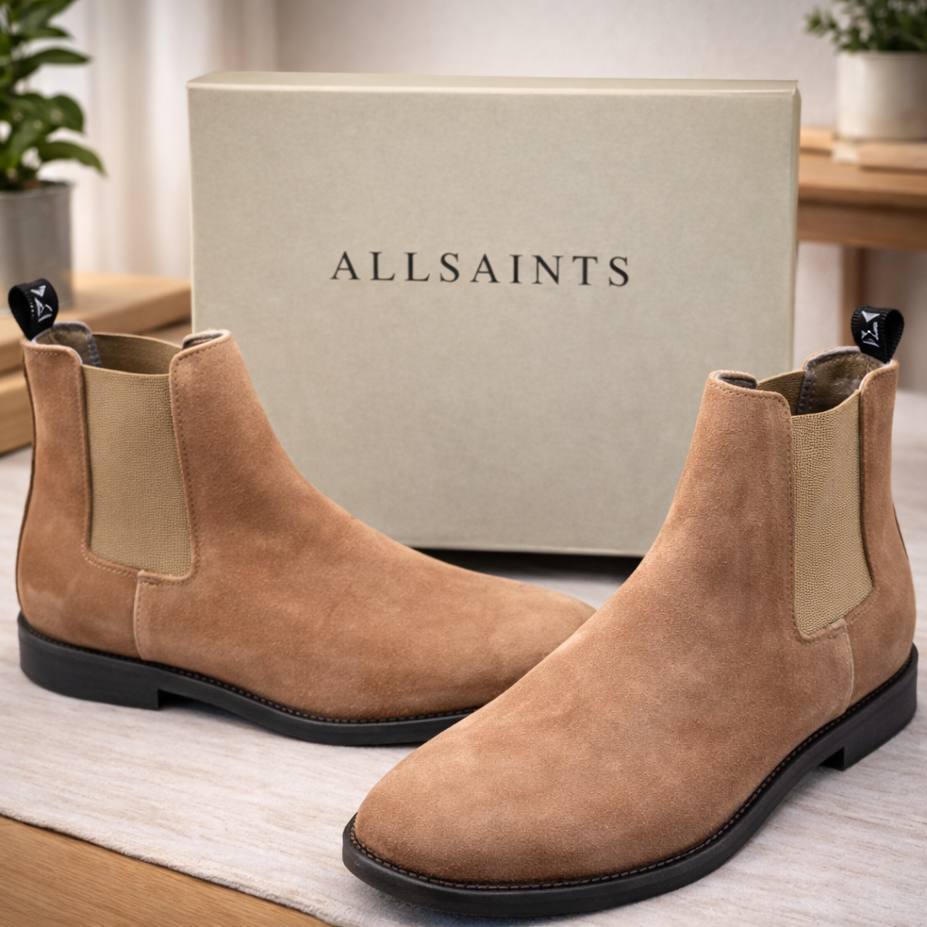 AllSaints Rolene Ankle Boots Damen Wildleder Beige Gr. 42 Stiefeletten
