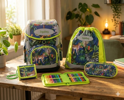 Jojobag Schulranzen Set mit Federmappe, Sportbeutel & Börse Perfekt für Schule