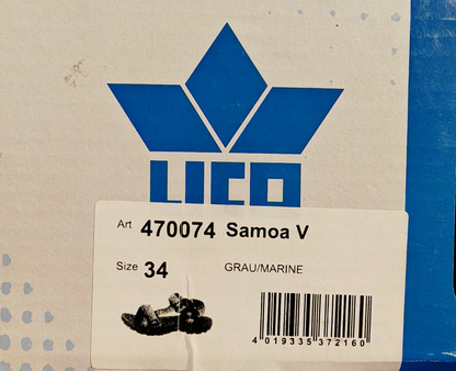 LICO Samoa V Trekkingsandalen Gr. 34 Grau Marine Outdoor Sandalen Klettverschlus