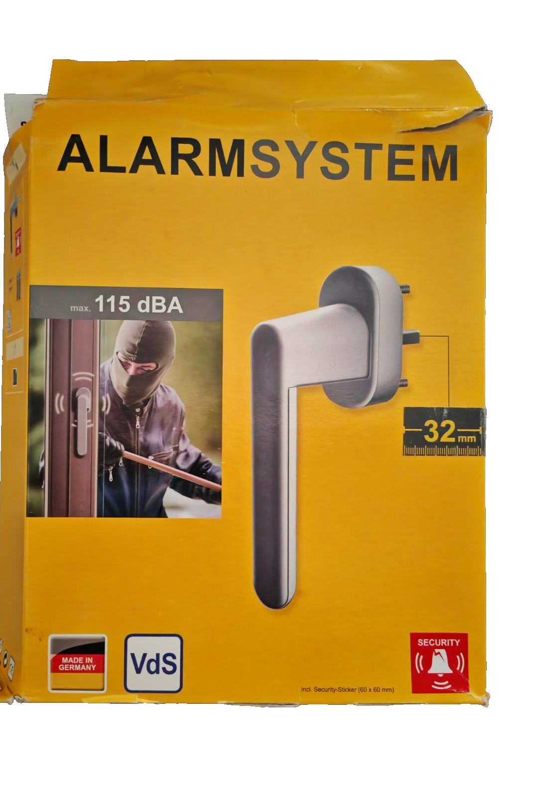 Schellenberg 46510 Sicherheits-Alarmgriff Fenstergriff Alarm Silbergrau 115dB A2