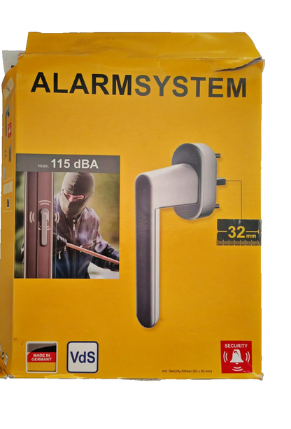 Schellenberg 46510 Sicherheits-Alarmgriff Fenstergriff Alarm Silbergrau 115dB A2