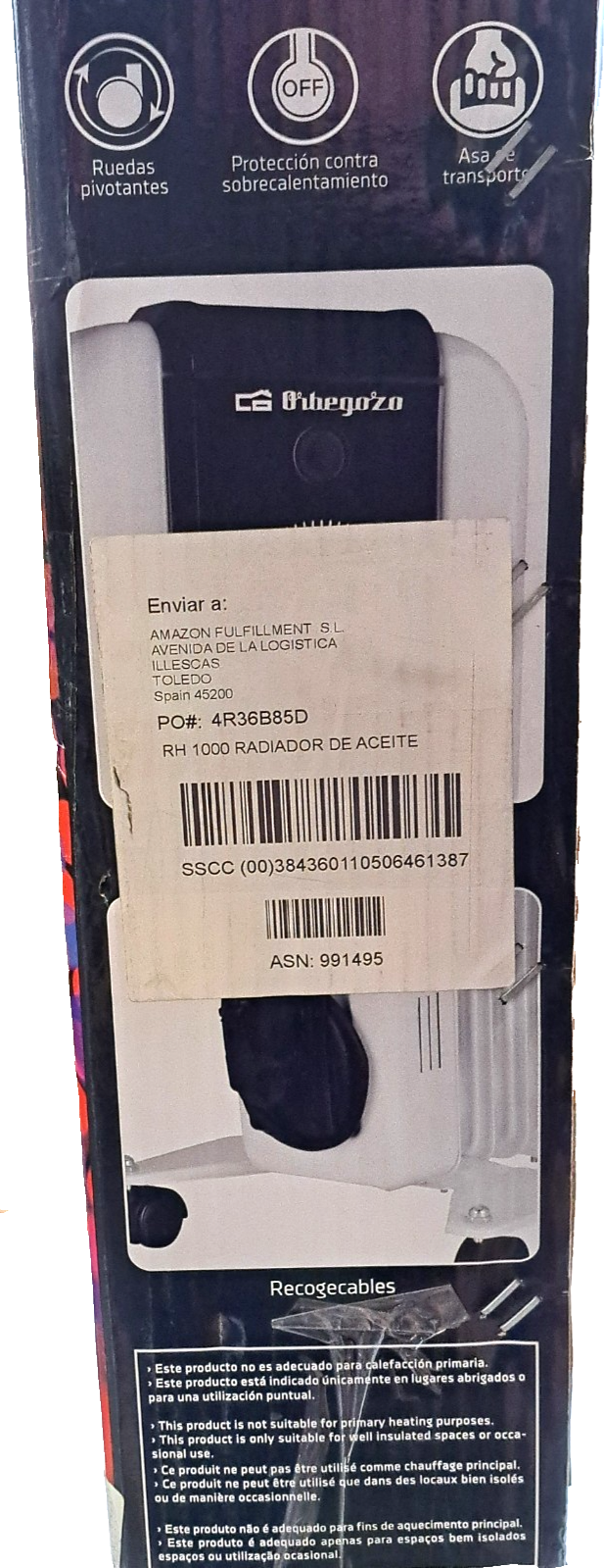 Orbegozo Radiator RH1000 1000W Mobiles Heizgerät Elektroheizung