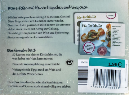 Wine & Dine Genuss-Box Tapas & Antipasti 50 Rezeptkarten Wein Rezepte Geschenk
