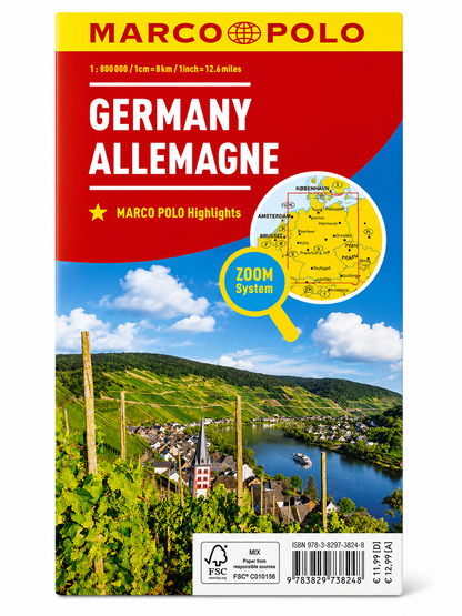 MARCO POLO Länderkarte Deutschland 1:800000 Reisekarte Straßenkarte Guide