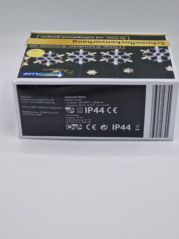 OecoLux Christmas Schneeflocken Vorhang, 6 Stränge 30 Schneeflocken für innen un