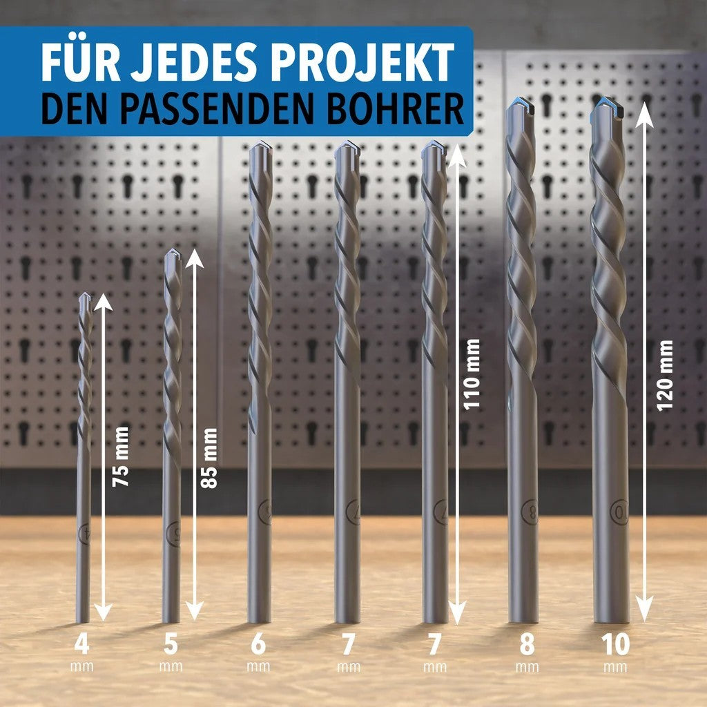 STONEREEF Betonbohrer Set 7-tlg 4-10mm Steinbohrer Hartmetall SR-1272 A6