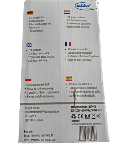 Elta Stabmixer Set 4-teilig Edelstahl Klingen Küchenmixer Pürierstab