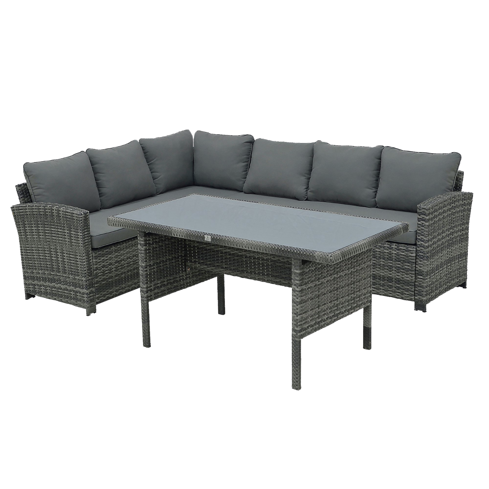 GREEN LOUNGE Ecklounge-Set Polyrattan inkl. Tisch & Kissen ca. 176x168x73cm