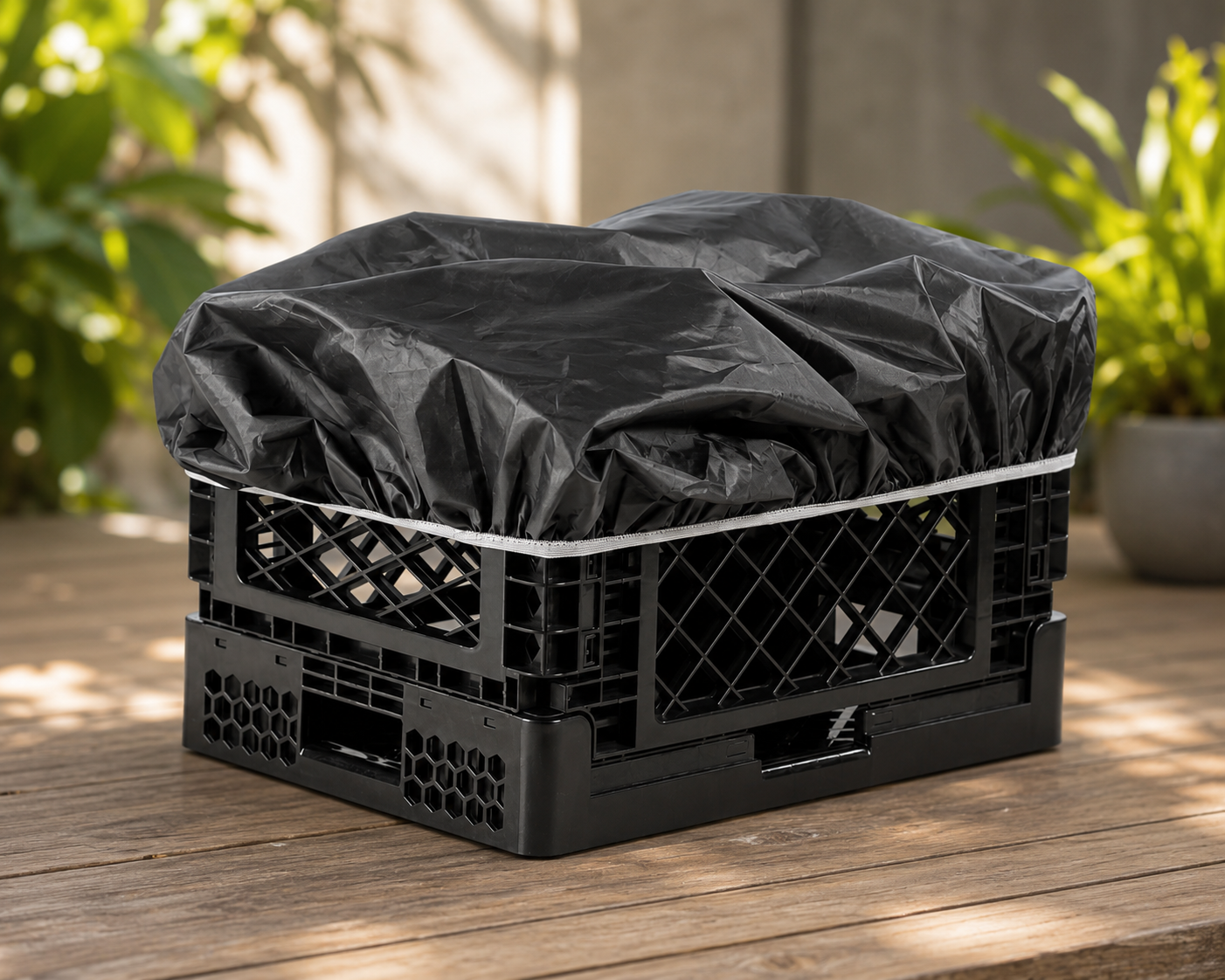 Navaris Transportkiste klappbar 25L Regenschutz Faltbox Einkaufskorb Schwarz B02