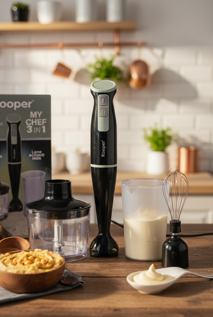 Kooper myChef 3in1 Stabmixer Pürierstab Mixer Zerkleinerer Edelstahl Küche D10