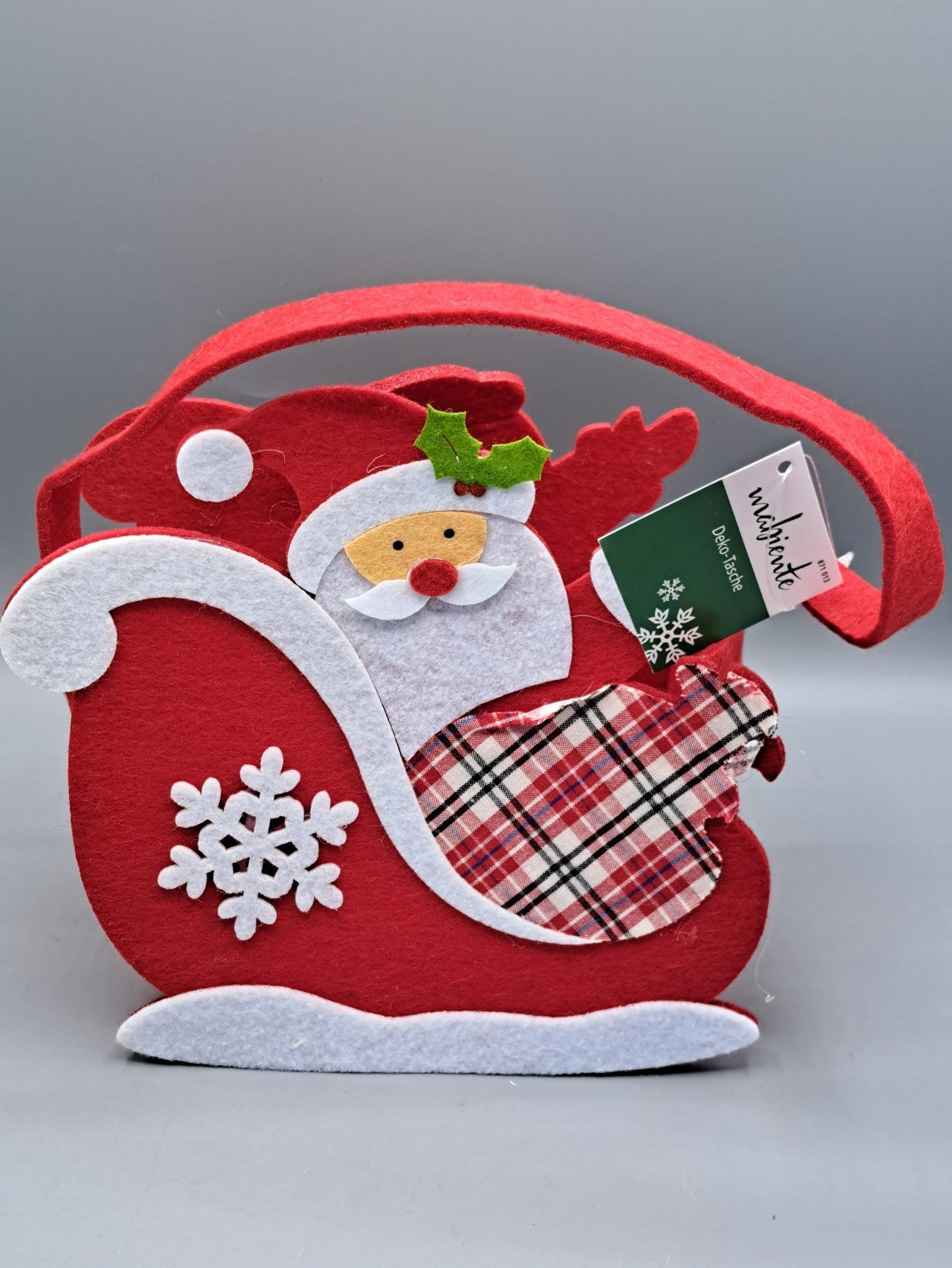 Wenco Filztasche Schlitten, Rot, Weihnachten