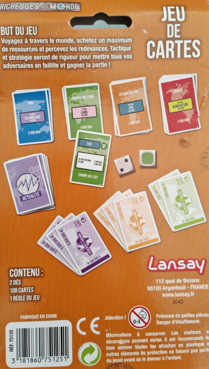 Lansay Richesses du Monde Kartenspiel Strategie 108 Karten 2-6 Spieler ab 8