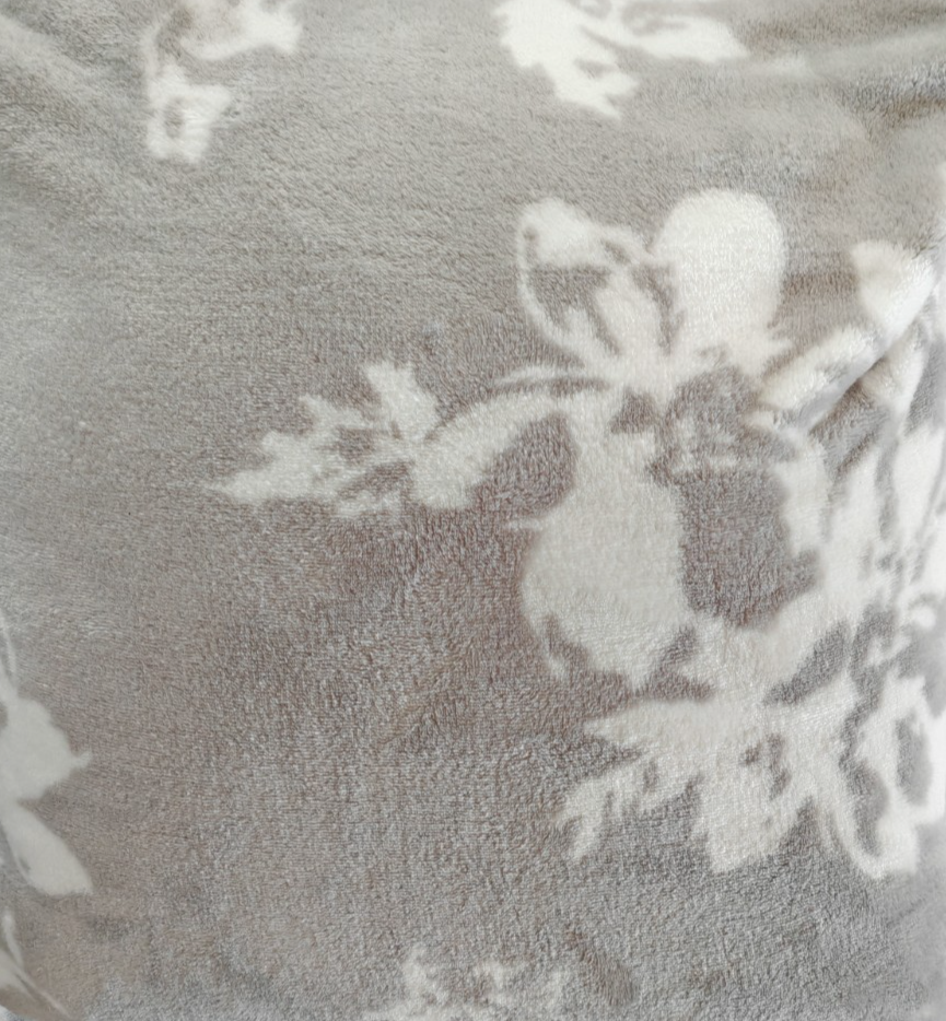 Home Ideas Living Deko-Kissen 50x50cm Grau Weiß Mikrofaser Blumen OEKO-TEX C6