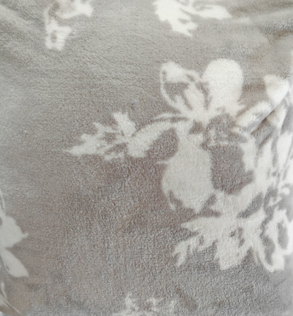 Home Ideas Living Deko-Kissen 50x50cm Grau Weiß Mikrofaser Blumen OEKO-TEX C6