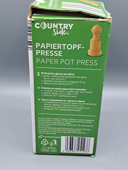 Countryside Papiertopf Presse Set Töpfchenmacher Garten Anzucht Zubehör