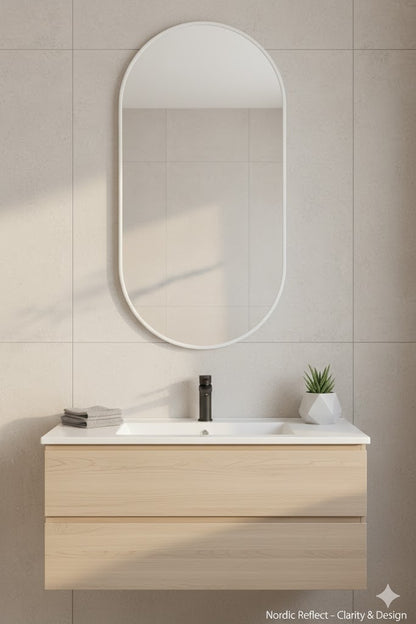 Wandspiegel Picciano 40x80cm Weiß, matt, Modern, Hochwertig