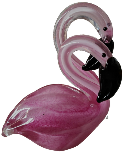 Objets D'Art Flamingo Pärchen Glasfigur Rosa 2 Flamingos Deko Skulptur E7