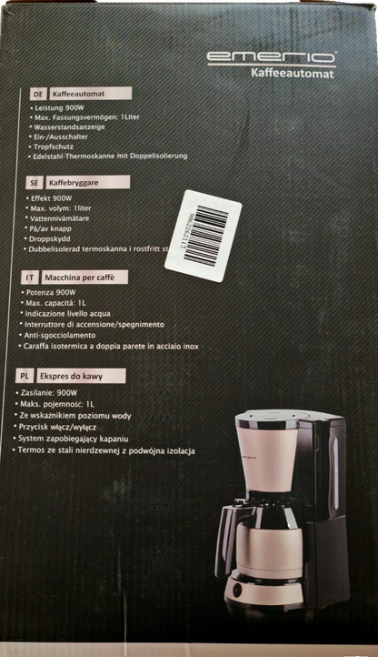 EMERIO CME-131036.3 Filterkaffeemaschine 1L Thermokanne 8 Tassen 900W B03G