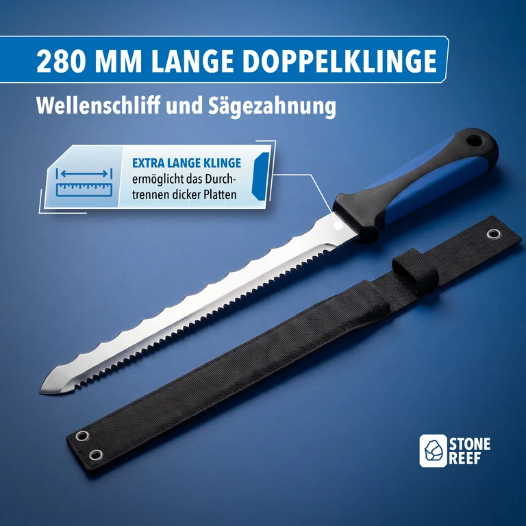 STONEREEF Dämmstoffmesser extra scharf Isoliermesser Dämmwolle Mineralwolle A3