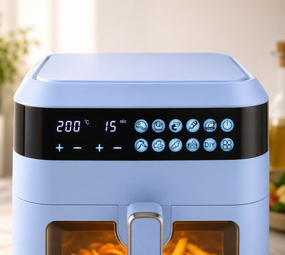 DMS XXXL 7L Heißluftfritteuse HFG-7B Blau – Fettfrei ohne Öl Airfryer