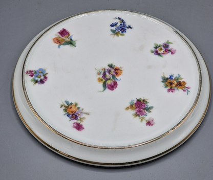 Thomas Bavaria Porzellan Servierteller Goldrand Blumen Dessertteller