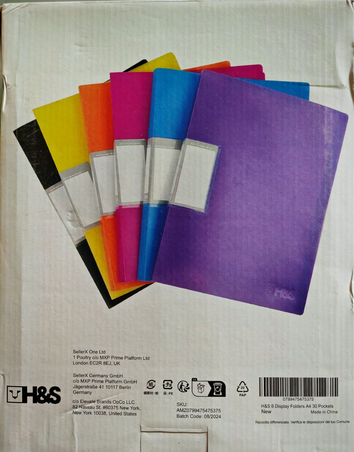 H&S Sichtbuch A4 6er Set Sichtmappe 30 Klarsichthüllen Präsentationsmappe H1