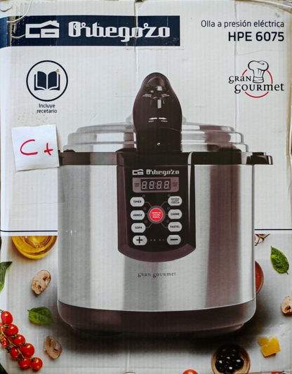 Orbegozo HPE6075 Schnellkochtopf 6L Edelstahl Induktion Dampfkochtopf Profi E6
