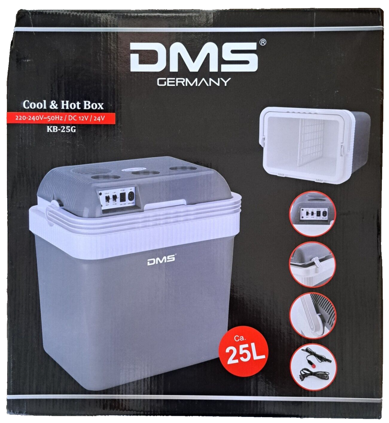 DMS Cool & Hot Box KB-25G Grau Weiss, Kühlbox