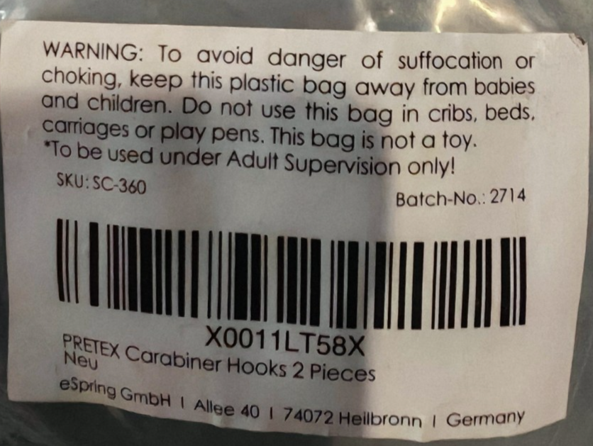 Pretex Karabiner Haken 2er Pack Karabinerhaken Aluminium Clip Schlüsselhaken B1