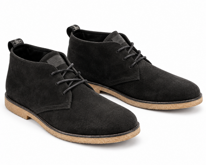 AllSaints Luke Chukka Boots Herren Wildleder Schwarz Leder Stiefel Gr. 40 G1