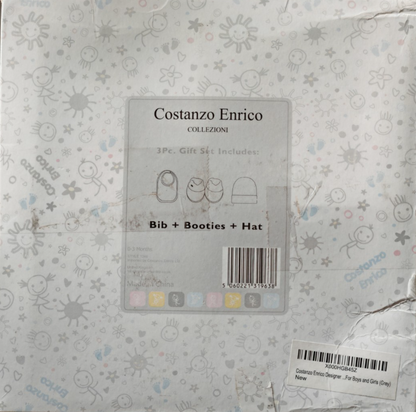 Costanzo Enrico Baby Geschenkset 0-3 Monate Lätzchen Mütze Babyschuhe B8