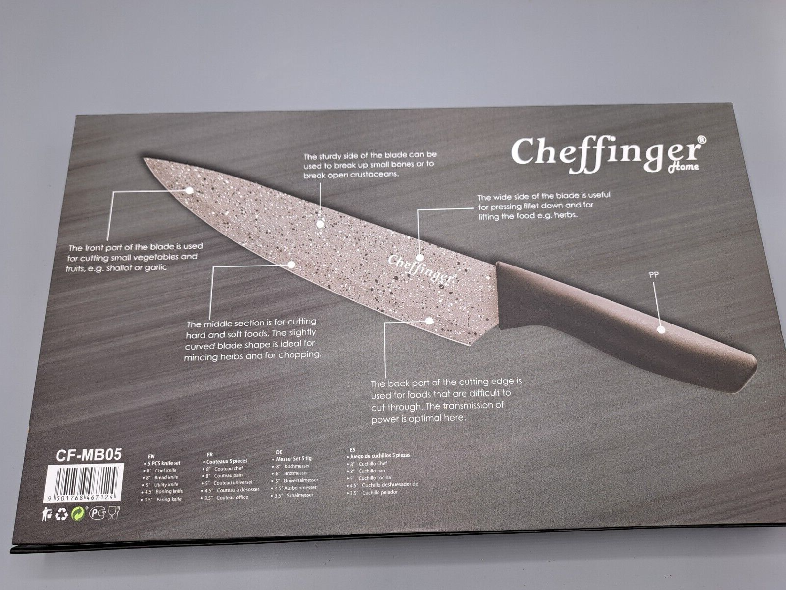 Cheffinger Messerset 6tlg Marble Küchenmesser Set