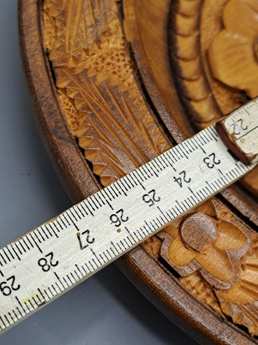 Dekoteller Holz, Sammler, Breite 26 cm, Blumenmuster