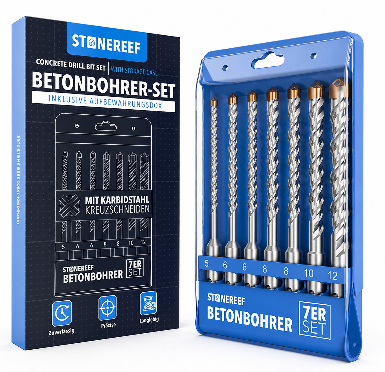 SDS Plus Betonbohrer Hammerbohrer Steinbohrer Bohrerset Mauerwerk Profi Set A9G