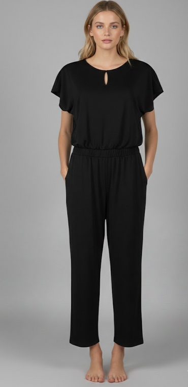 KIM & CO Jumpsuit Brazil Knit Jersey Schwarz Gr L mit Eingrifftaschen