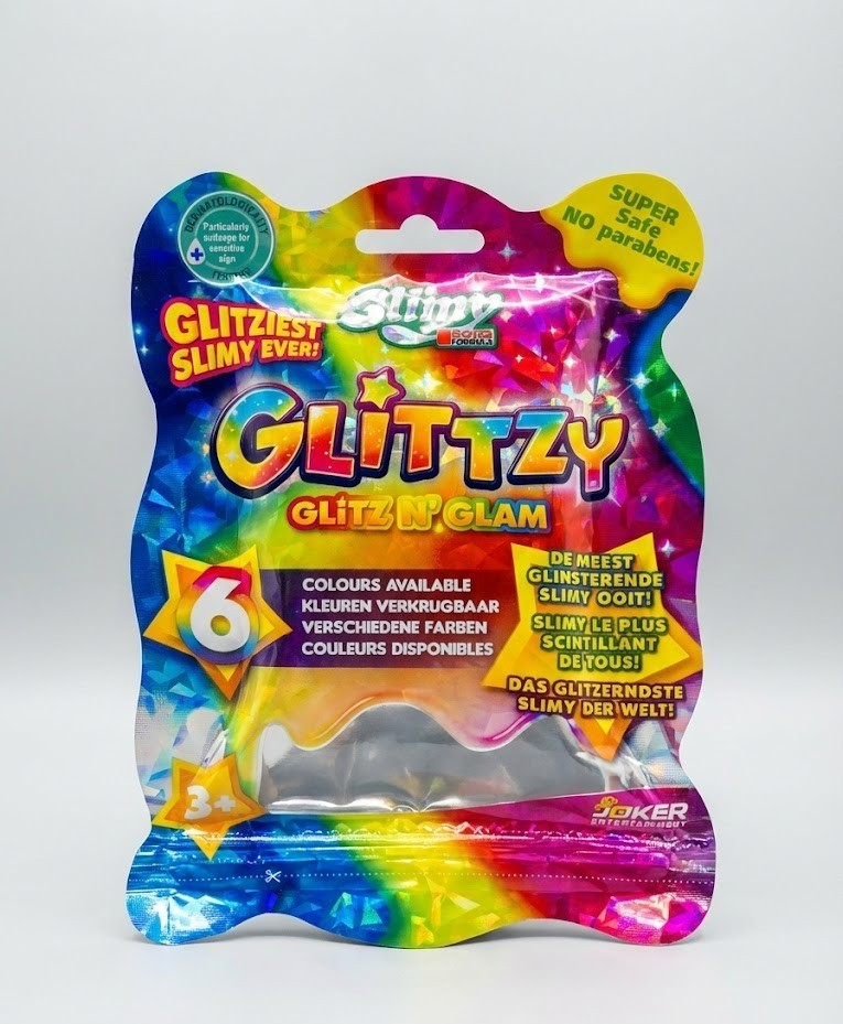 SLIMY Glittzy 90g Blue Kinder Slime Glittery Play Clay Spielknete