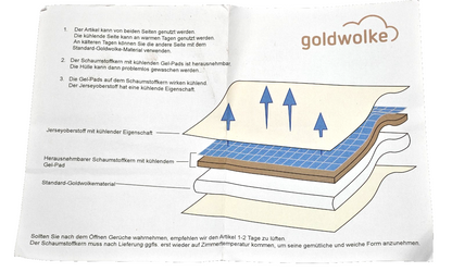GOLDWOLKE Topper 100x200 cm – Kühlgel Pads 4 cm Sommer Winter