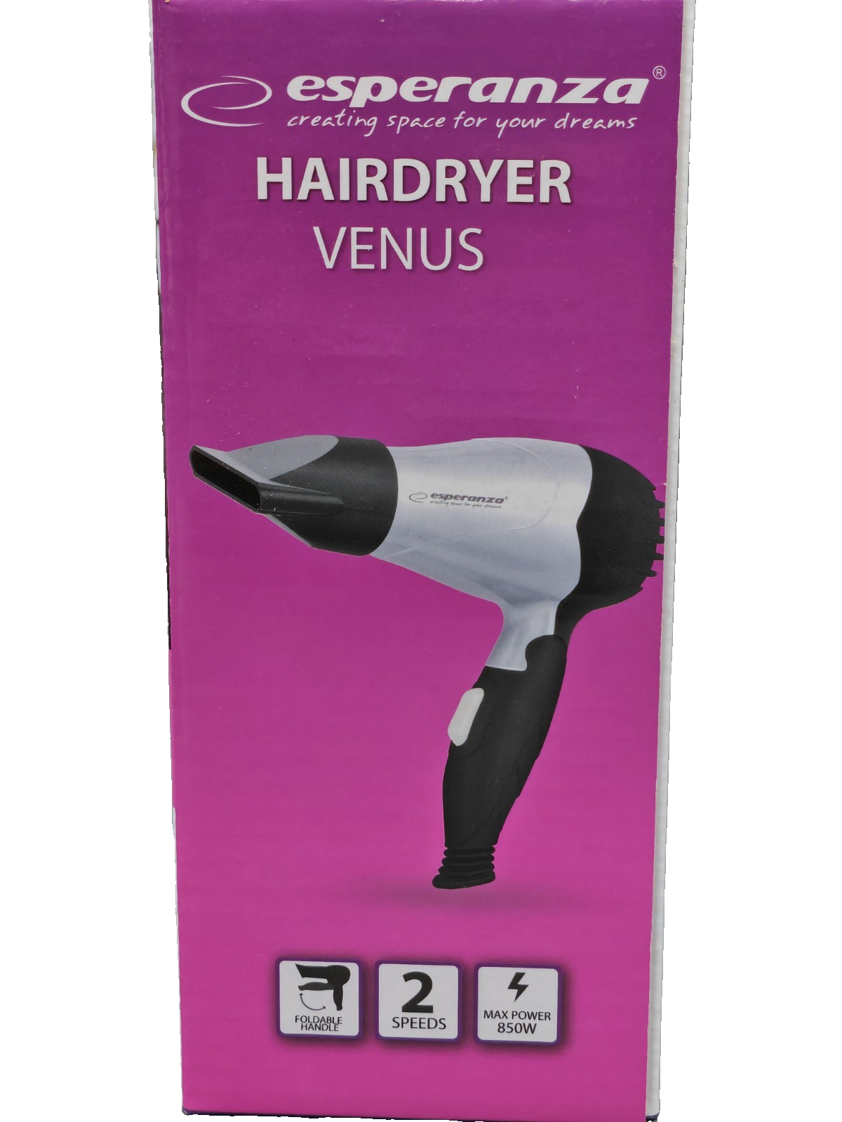Esperanza Venus Haartrockner 850W Föhn Reiseföhn Klappgriff 2 Stufen EBH002S C1