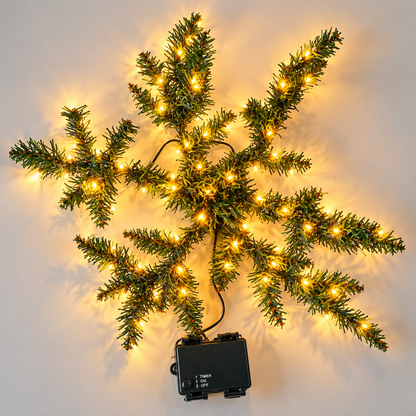 Best Season LED Schneeflocke 36 LEDs 3D Weihnachtsdeko 3xAA Batteriebetrieb HA35